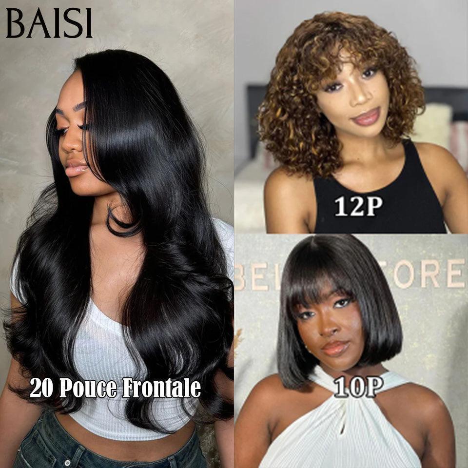 BAISI Moitié Prix -50% 2 perruques 229€ ou 3 perruques 269€ en France Reçu 48 TVA 0€ 100% vrais cheveux humains