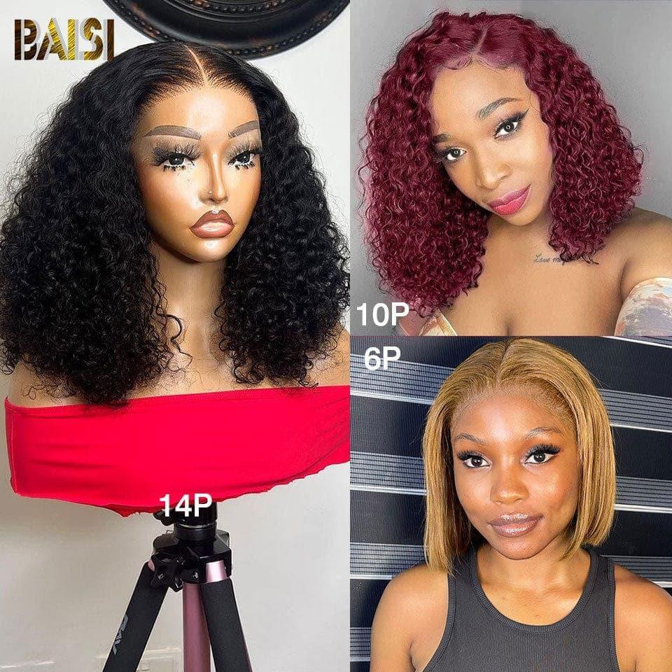 BAISI perruque 66€ 100% Identique Blended Hair Mixte Body wave ou 13x4 lace frontal curly wave 10 pouces ou 3 perruques à moitié prix 235€ en 100% cheveux humains mp50