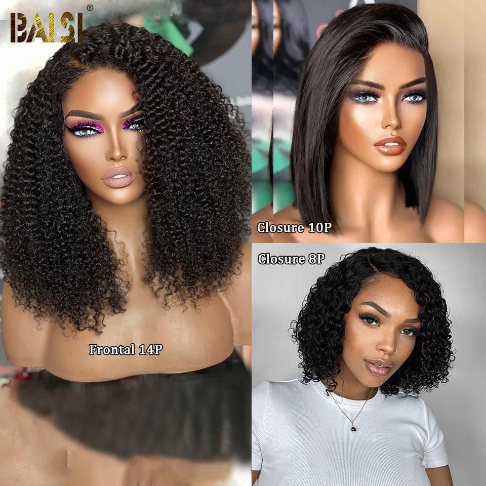 BAISI 3 Bob Wigs 261€ Black No-Glue Easy to Wear or Black Friday Price 139€ 20P 065C or 13X4 Lace Natural Wave Brown 20 Inches 100% Real Human Hair