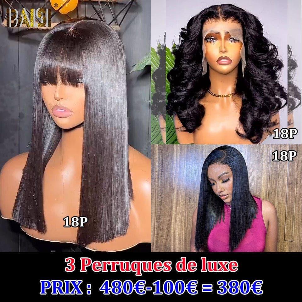 BAISI 4X4 lace closure Lisse 22 Pouces 129€ ou 3 Perruques double drawn 480€ en 100% vrais cheveux humains
