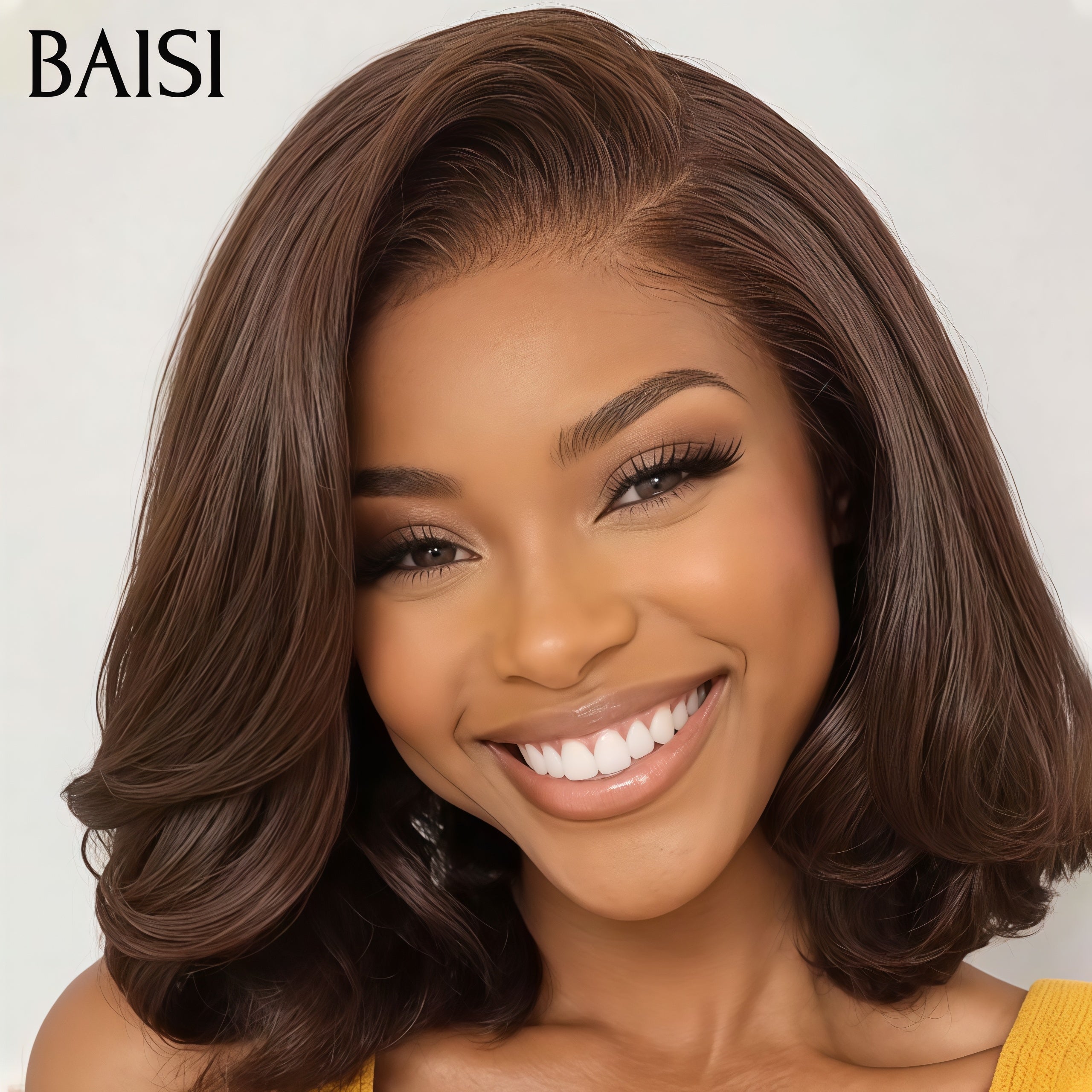 BAISI HAIR FR 2 Bonne Qualité 239€ perruques top recommandées ou 2 Perruques 109€ moitié prix 2x4 lace Lisse avec Frange 8 Pouces et 4x4 Lisse 10 Pouces en 100% Cheveux Humains mp50