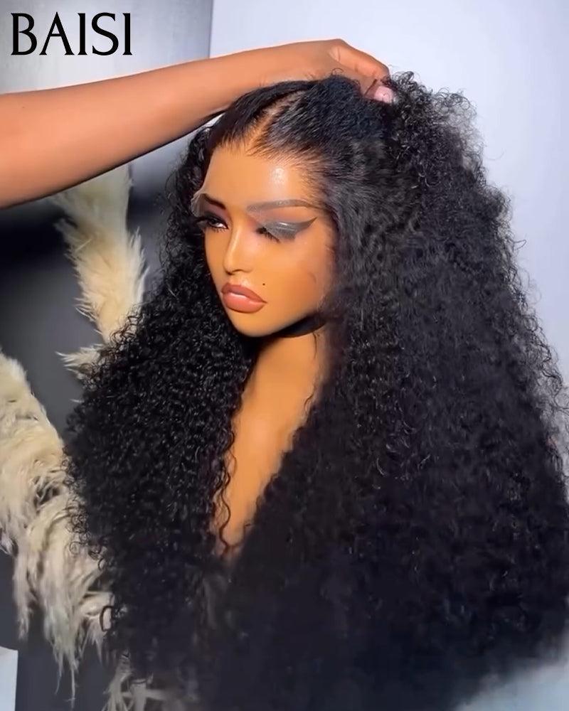 BAISI Natal PROMO Peruca Lace Front Curly com 300% de densidade, metade do preço, em 100% cabelo humano MP50