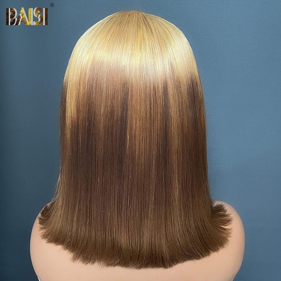 BAISI Peruca lisa COM FRANJA 100€ na cor castanho com raiz mel 27#T4# densidade 300% mais de 20 anos de utilização