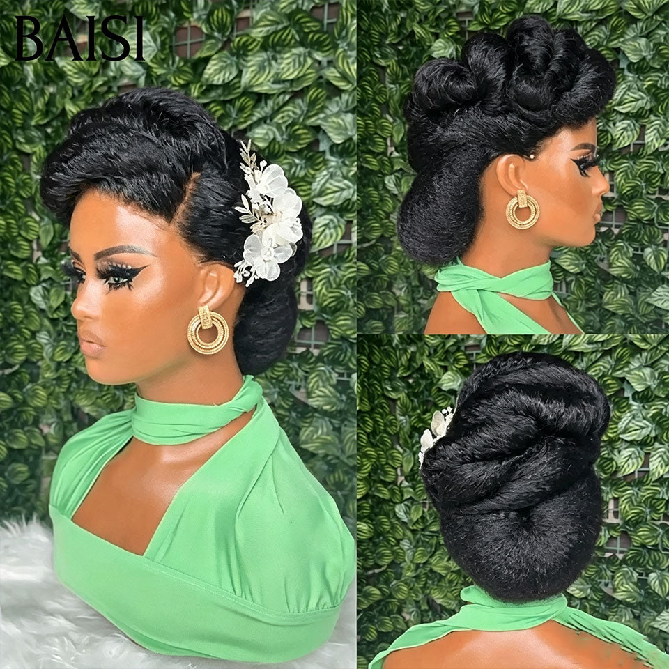 BAISI Coiffure de luxe Angelique Perruques Mariage Prête à porter chignon et personalisation comme sur la vidéo 100% identique avec lace frontale pour mariage ou événement spécial