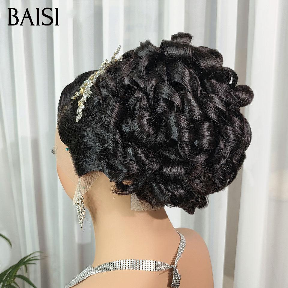 BAISI Coiffure de luxe Vivien Perruques Mariage Prête à porter chignon et personalisation comme sur la vidéo 100% identique avec lace frontale pour mariage ou événement spécial