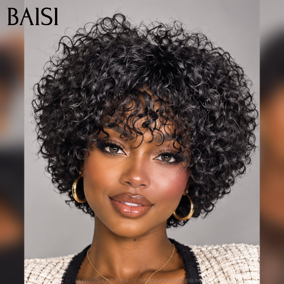 BAISI HAIR FR 3 Perruques 76€ pixie sans colle sans lace En 100% Cheveux Humains