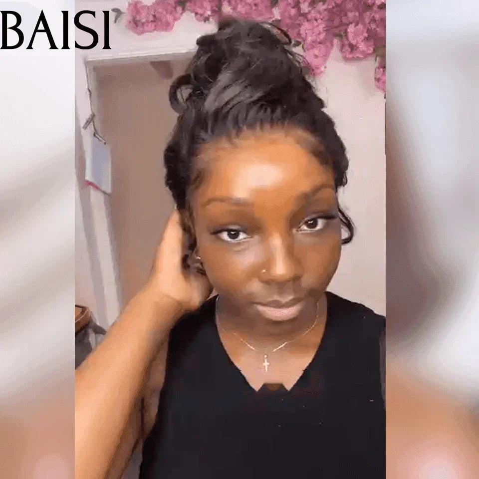 BAISI Upgrade Invisible Strap 360 Frontal Body Wave Adjustable cordes invisible et réglable Pré-plucked Pas Besoin de Colle 250% densité en 100% Raw Hair Lace déjà couper