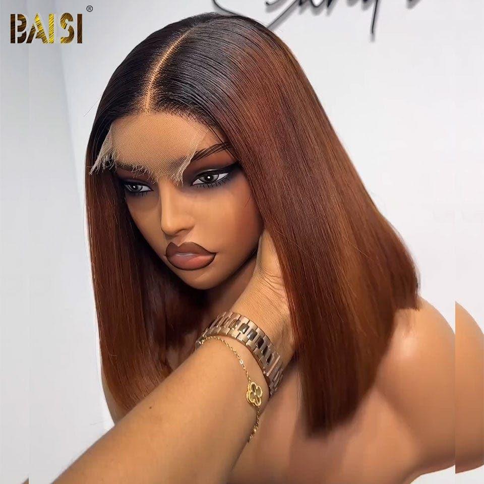 BAISI 4x4 Lace Coupe Carrée Bob 96€ en Couleur Marron En 100% Cheveux Humains