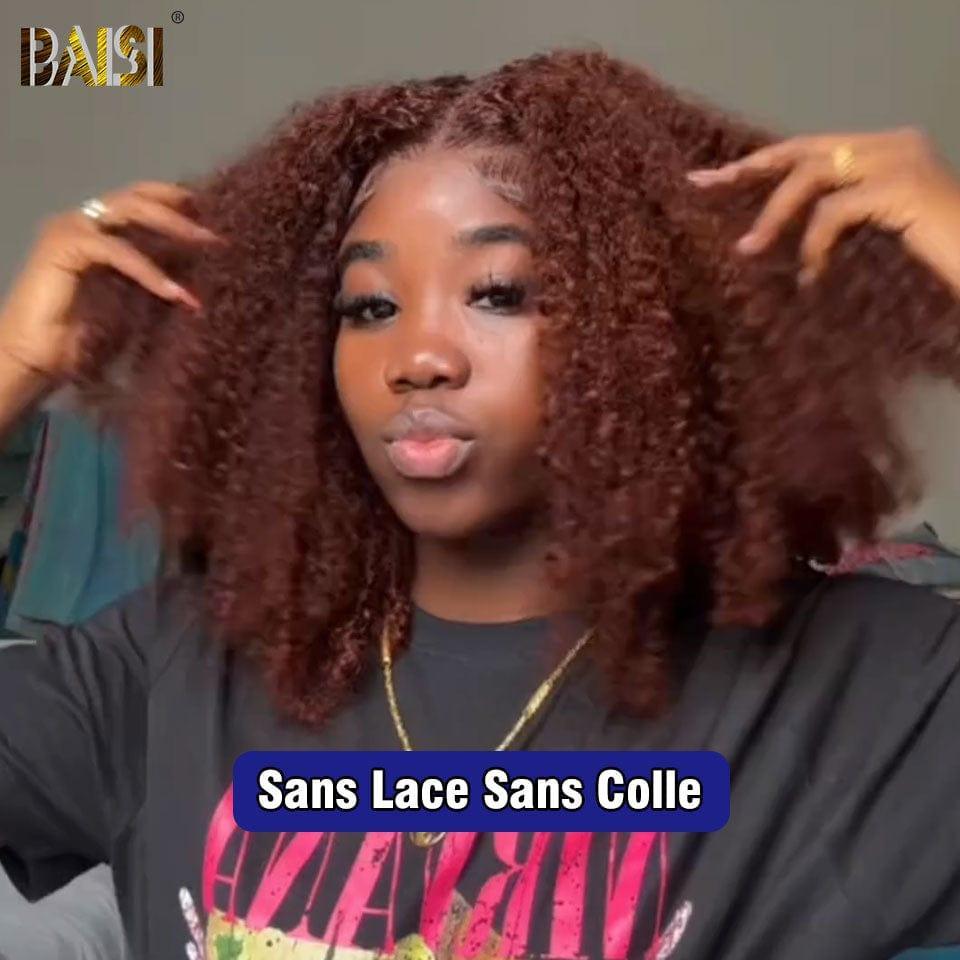 BAISI 4x4 Curly Bob Wig in Brown #4 Glueless Lace Front Cut Easy to Wear 100% Human Hair