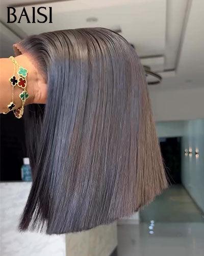BAISI Parrucca Afro riccia ondulata con frangia 12 pollici colore marrone 4# o 13X4 lace di lusso 10 pollici 109€ In 100% veri capelli umani Codice: BS120