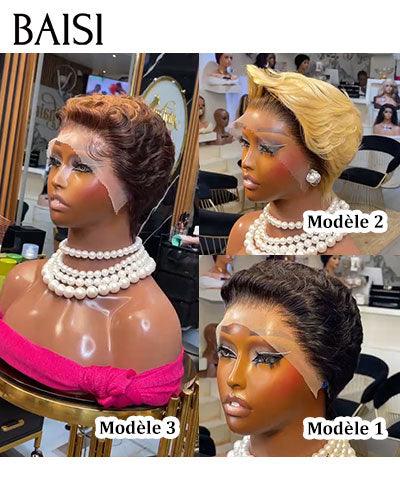 BAISI Pixie Finger Wave Wig small cut 13x4 Lace Frontal 6 inches €79 In 100% Human Hair BAISI20