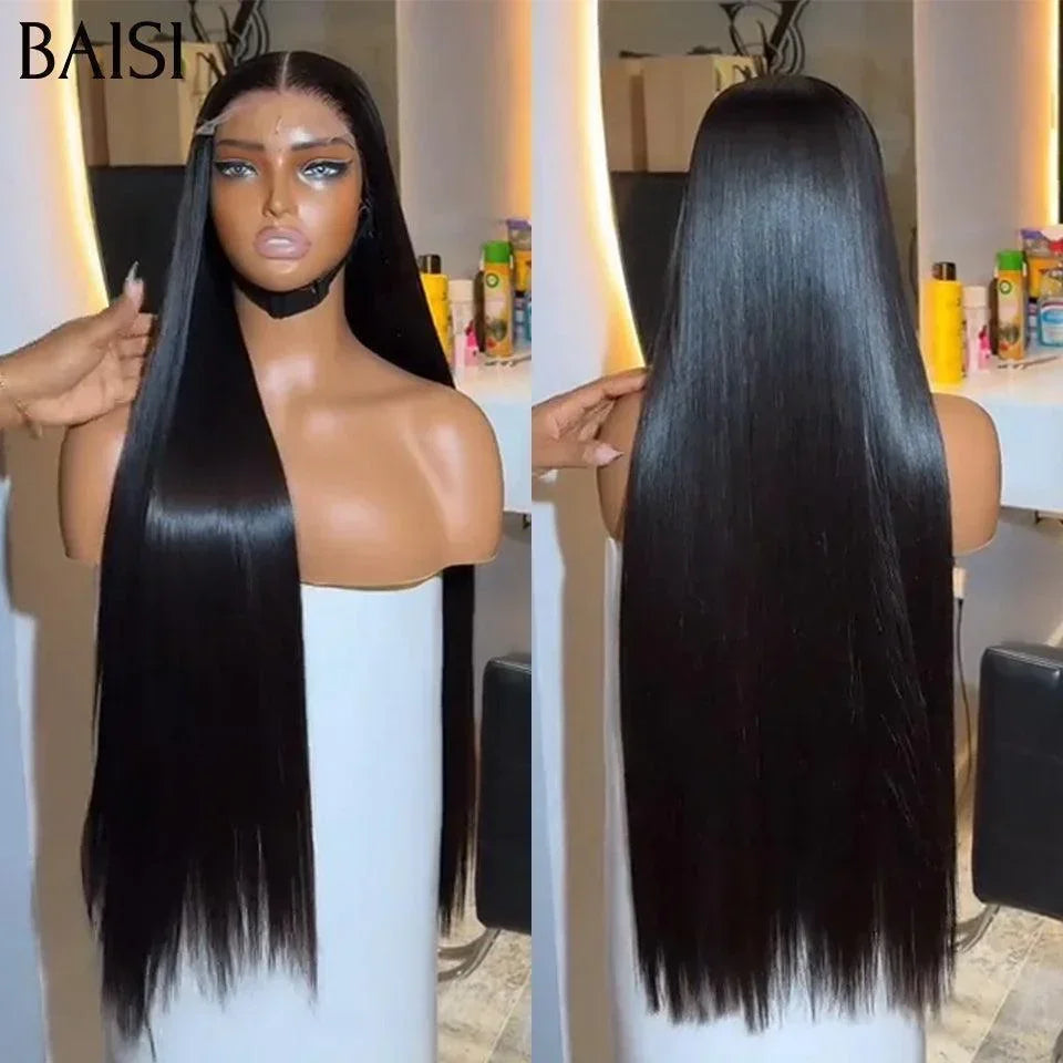 BAISI Achetez 2 perruques minimum au prix d'usine fournisseur 4X4 closure perruque trop longue Lisse en 100% cheveux humains