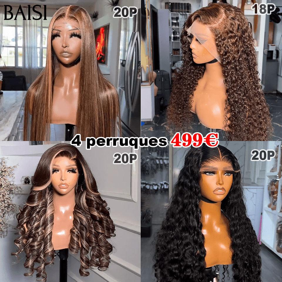 BAISI 50,000+ clientes satisfaite 4 Perruques 499 euros En 100% Cheveux Humains