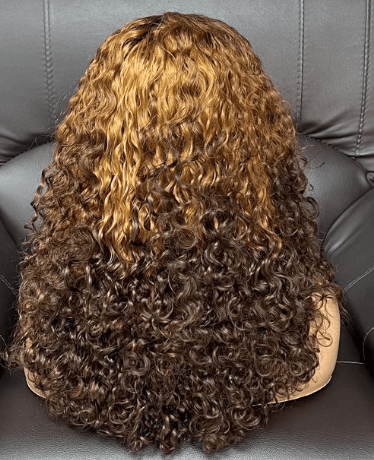 BAISI 4X4 Perucas 250% densidade 14 polegadas water wave em 4 cores: misto, borgonha, mel ou laranja, em 100% cabelo humano BS65
