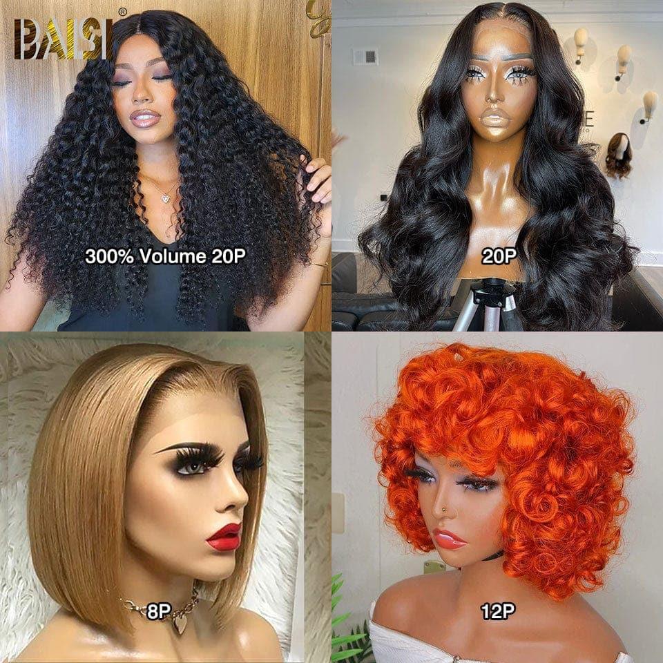 BAISI 2 pixie 13X4 lace frontal bouclé wave Bordeaux et Miel ou Achetez 2 + 2 Gratuite = 408€ en 100% vrais cheveux humains
