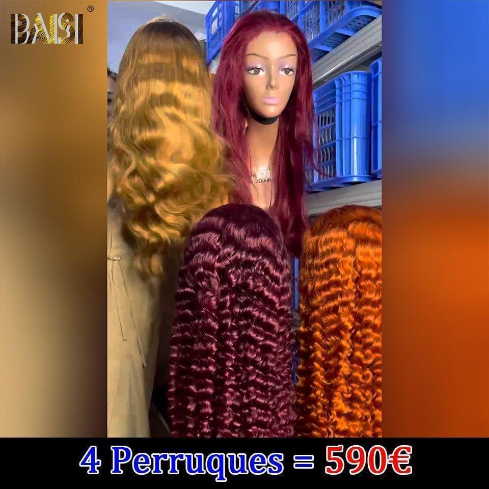 BAISI HAIR FR 2 Perruques Sans Colle 69€ afro ou Lot De 4 Perruques Prix en Gros pour Revendre En Couleur 590€ moitié prix En 100% Cheveux Humains mp50