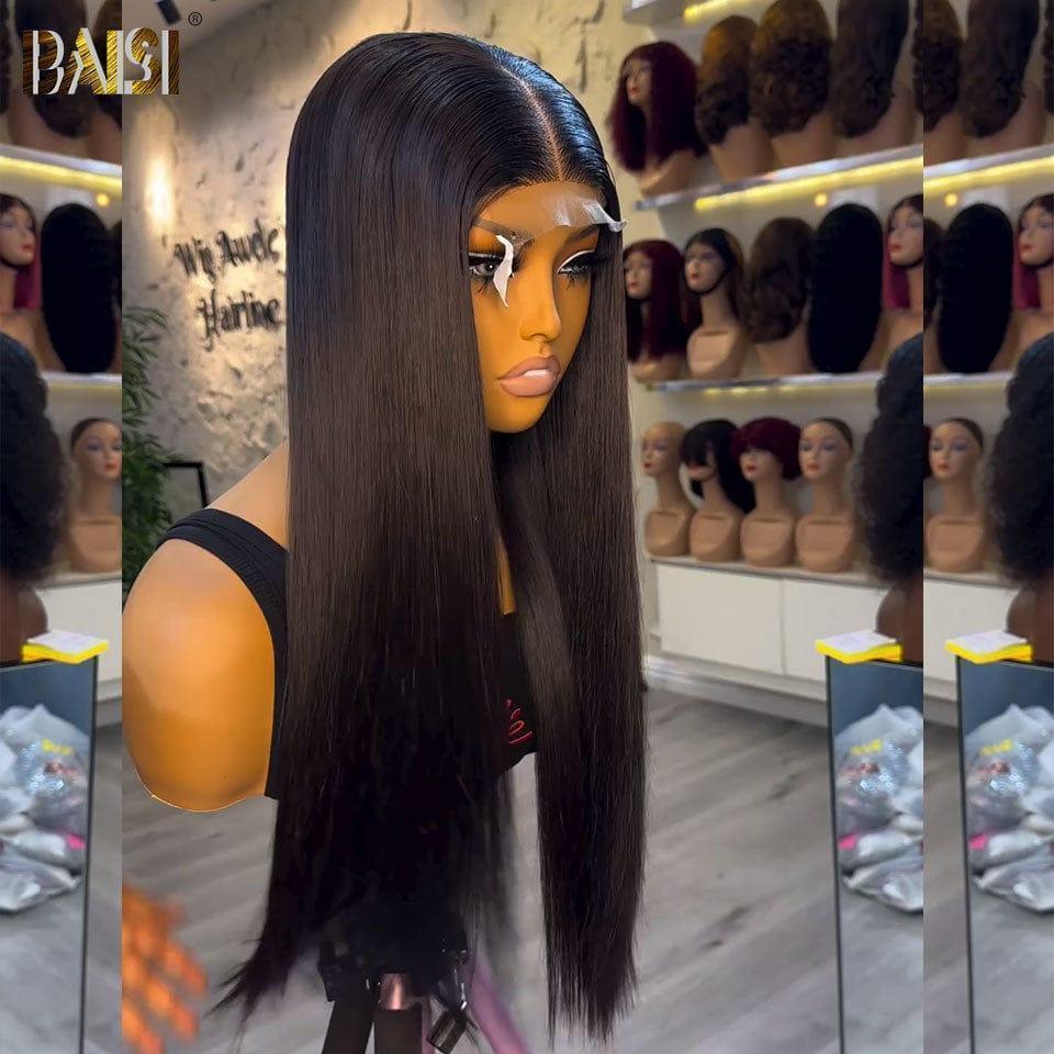 BAISI PROMO DE BLACK FRIDAY 4x4 Closure Peruca em cabelo humano para mulheres negras