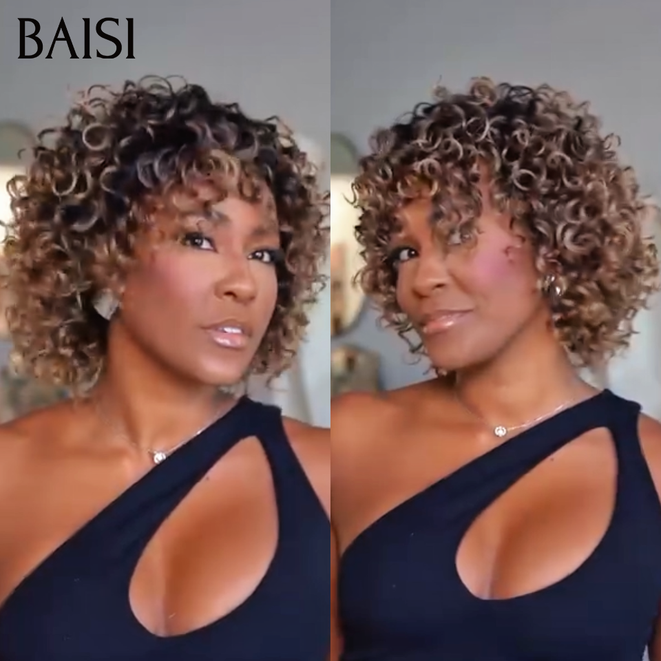 BAISI PROMO 72€ Parfait pour l'été Pixie en couleur Mixte Sans Colle facile à porter 100% Vrais Cheveux Humains