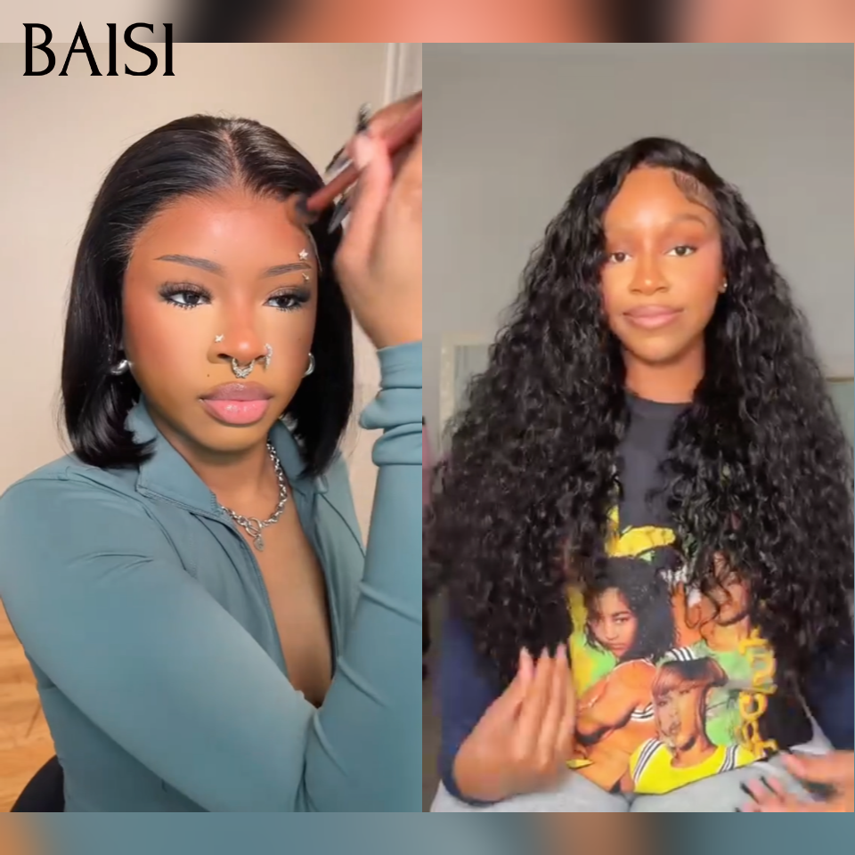 BAISI Compra 1 + 1 Gratis = 220€ Parrucca 1 Parrucca 360 Lace Regolabile 18 pollici 250% densità 169€ in 100% capelli umani veri