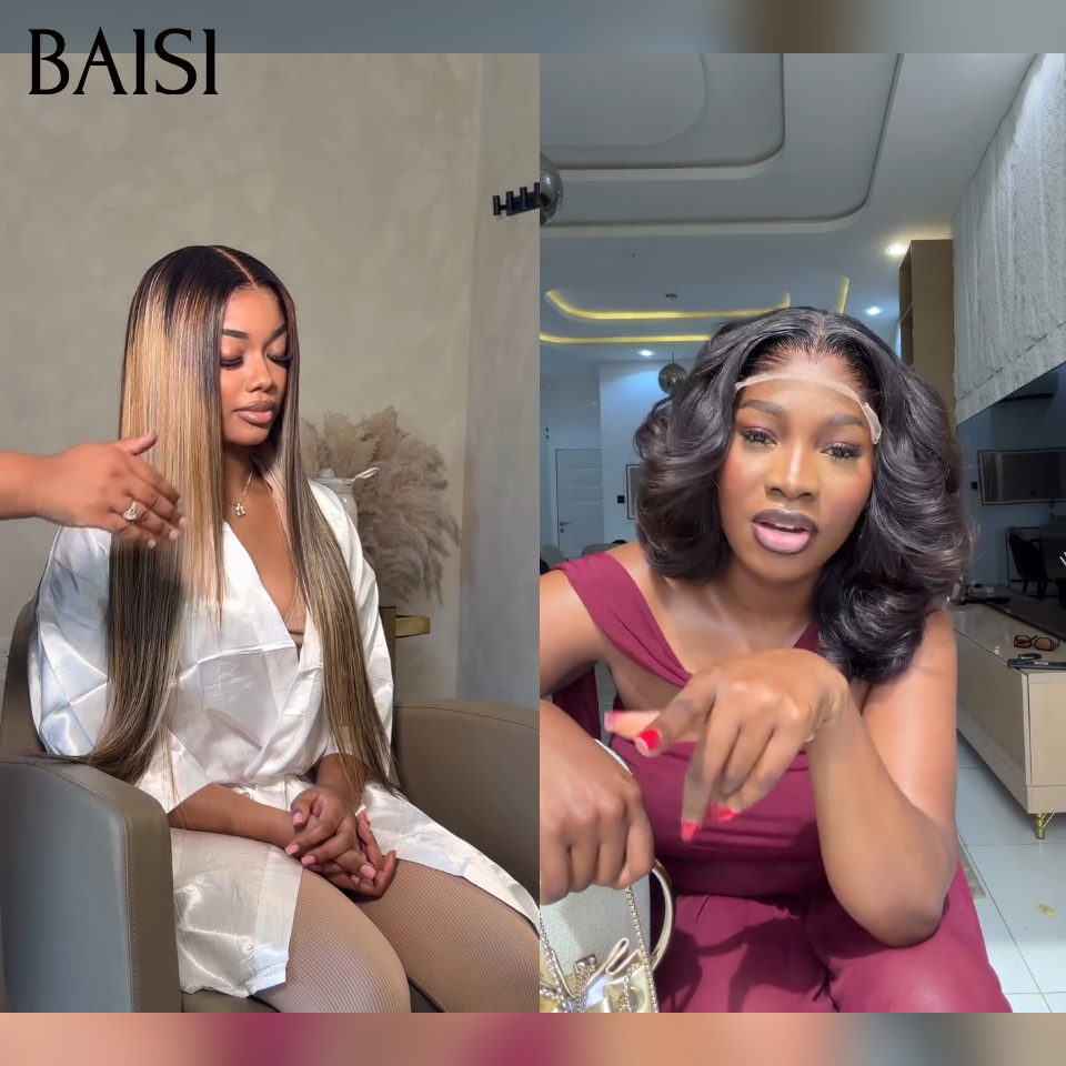 BAISI 1 Wave 139€ + 1 Mixte 0€ 5x5 Lace closure EGG wave et Lisse blended human hair ou Lot de 4 perruques Flash Offer PROMOTION 299€ 4 styles de perruques différents et Différentes couleurs en 100% vrais cheveux humains