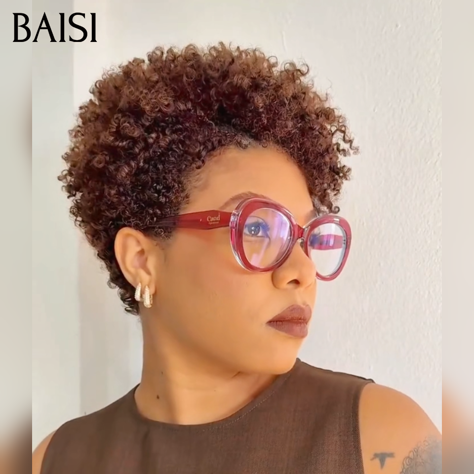 BAISI OFFER FLASH Perruque afro curly wave en Couleur marron 4# 49€ en 100% Cheveux Humains FR40