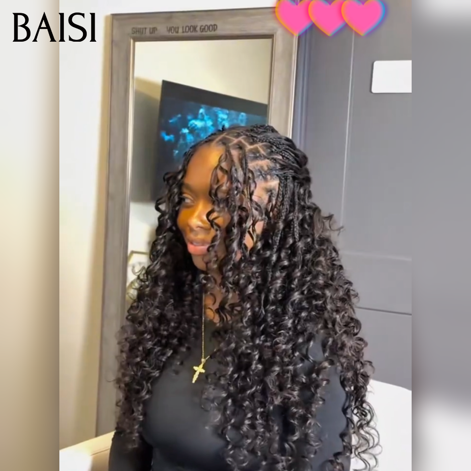 BAISI Tissages avec Crochet Hair Extensions de Cheveux Humain Prix à partir de 99€ Curly Double Tête Style 100% Corchet Invisible en 100% réel