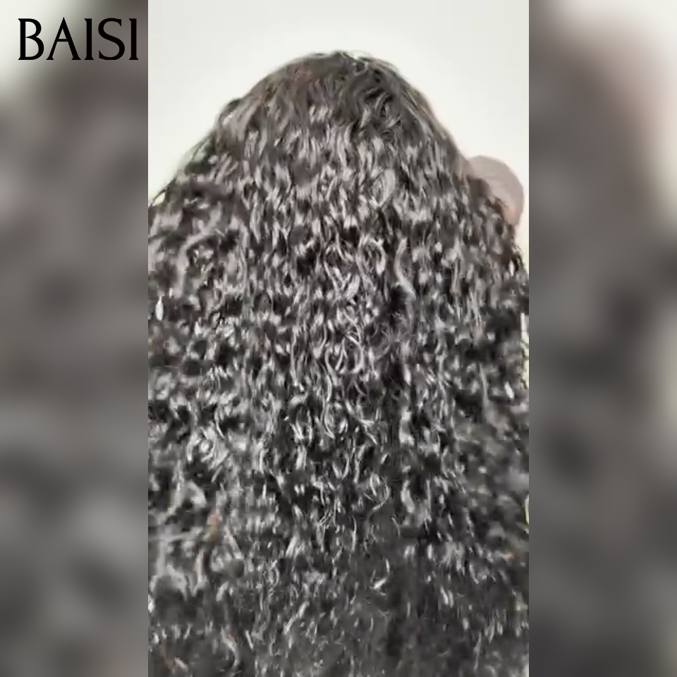 BAISI 13x4 lace frontal Perruque Coiffée curly wave avec coiffure tressée natte qualité et confort respirant Les prix commencent à 99€ en 100% Cheveux Humains