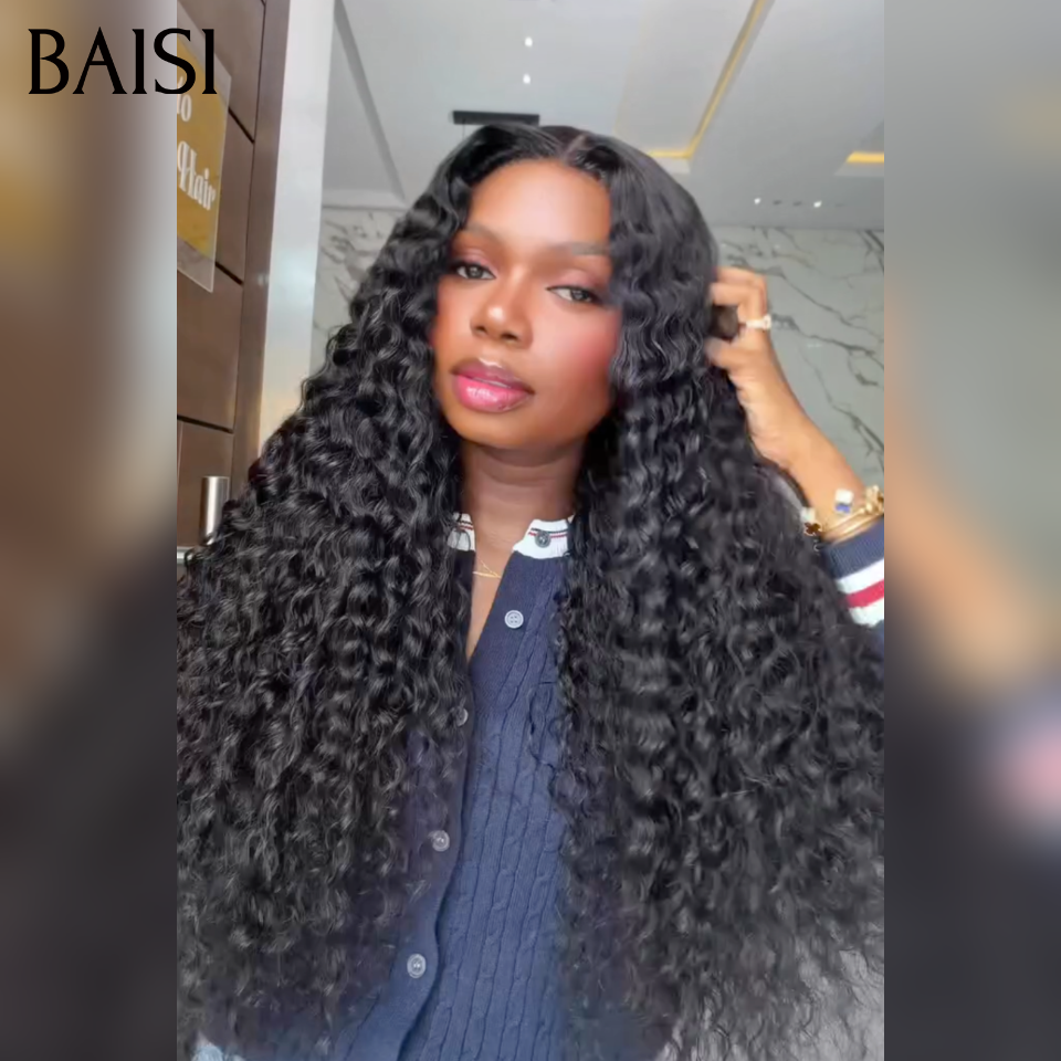 BAISI Peruca Frontal Encaracolada metade do preço 88€ 300% densidade em 100% cabelo humano