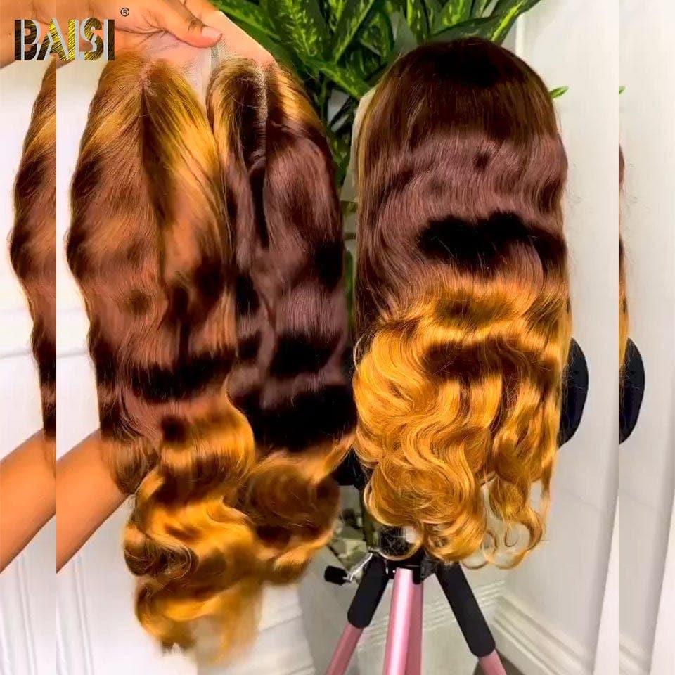 Peruca BAISI 13x4 Lace Frontal Body Wave na cor #30/4/30 em 100% cabelo humano