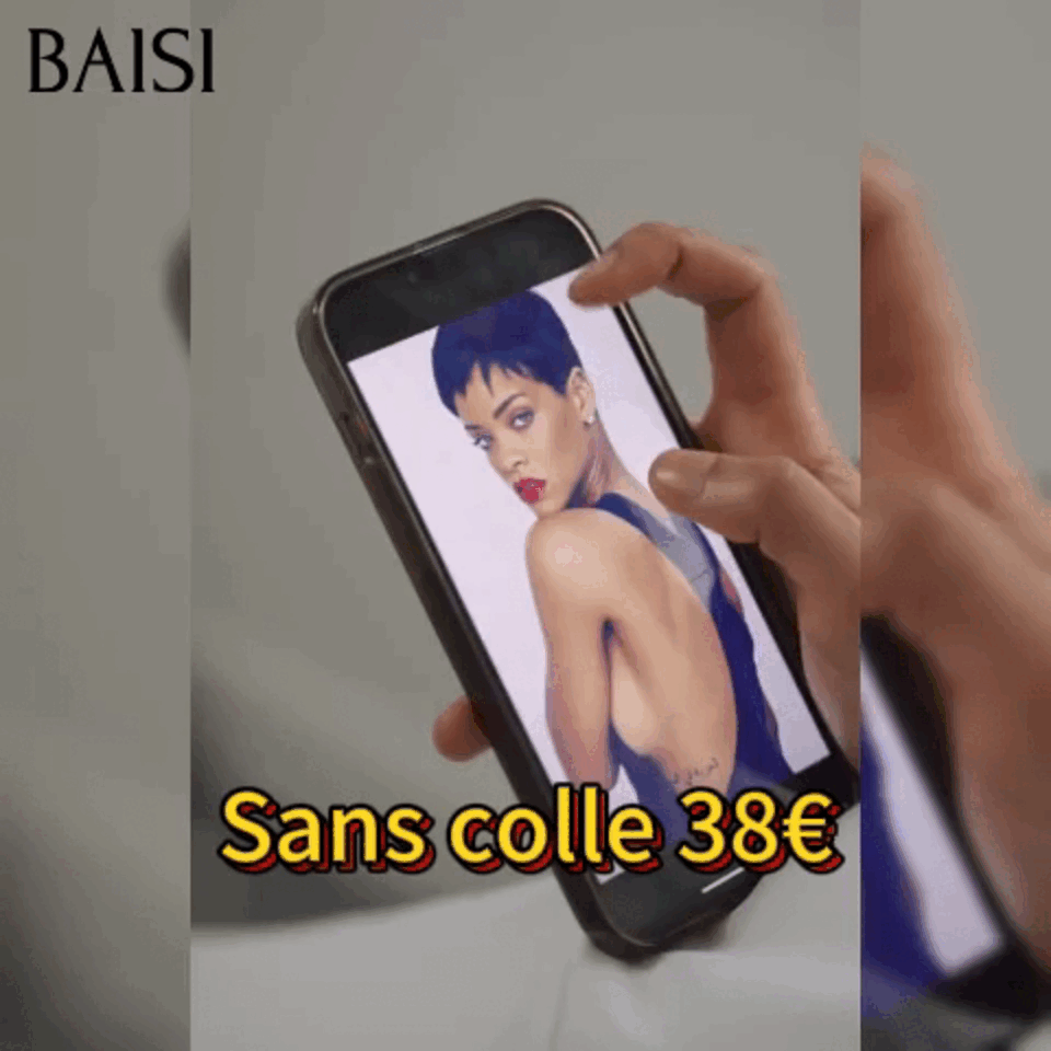 BAISI pixie 38€ en Couleur NOIR petite coupe fabriqué à la machine Sans Colle Sans Lace F-026