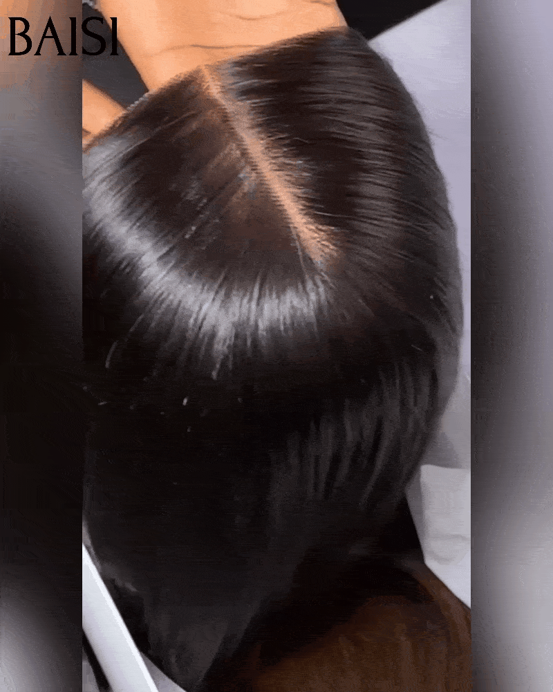 BAISI SDD BONE STRAIGHT 100% Vietnamese hair Pré-plucked lace invisible frontale pré-épillées résultat impeccable 13x4 Frontal Perruque Lisse en couleur #1B4 Pré-plucked Pas Besoin de Colle en 100% Raw Hair Lace déjà couper