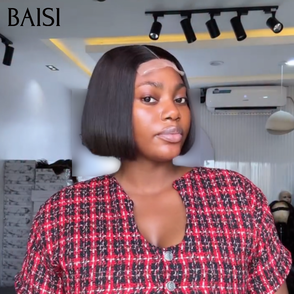 BAISI 2x6 Lace Frontal Perruques de Luxe SDD Closure Perruque Lisse 8 Poouce Vietnam Hair 88€ ou raw hair En 100% Cheveux Humains