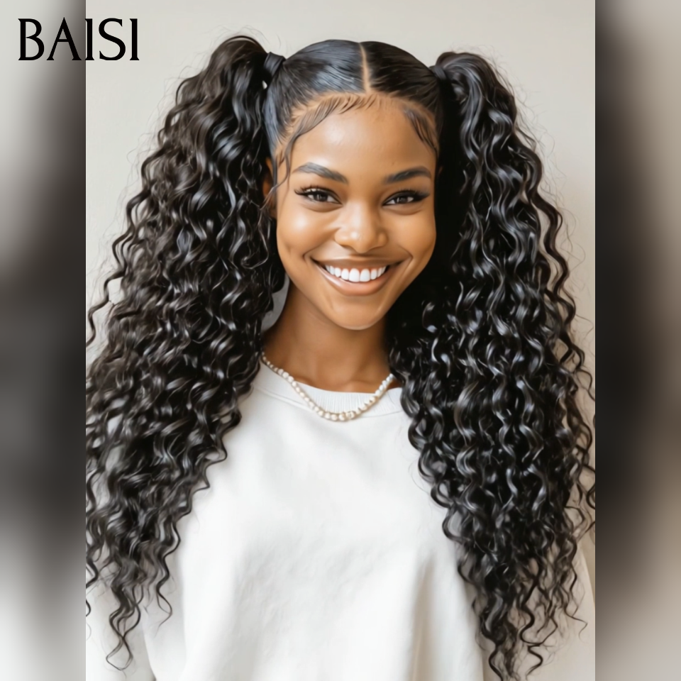 13x4 lace frontal Perruque Coiffeuse Professionelle en chignon bun deep wave 169€ en couleur NOIR 100% Cheveux Humains