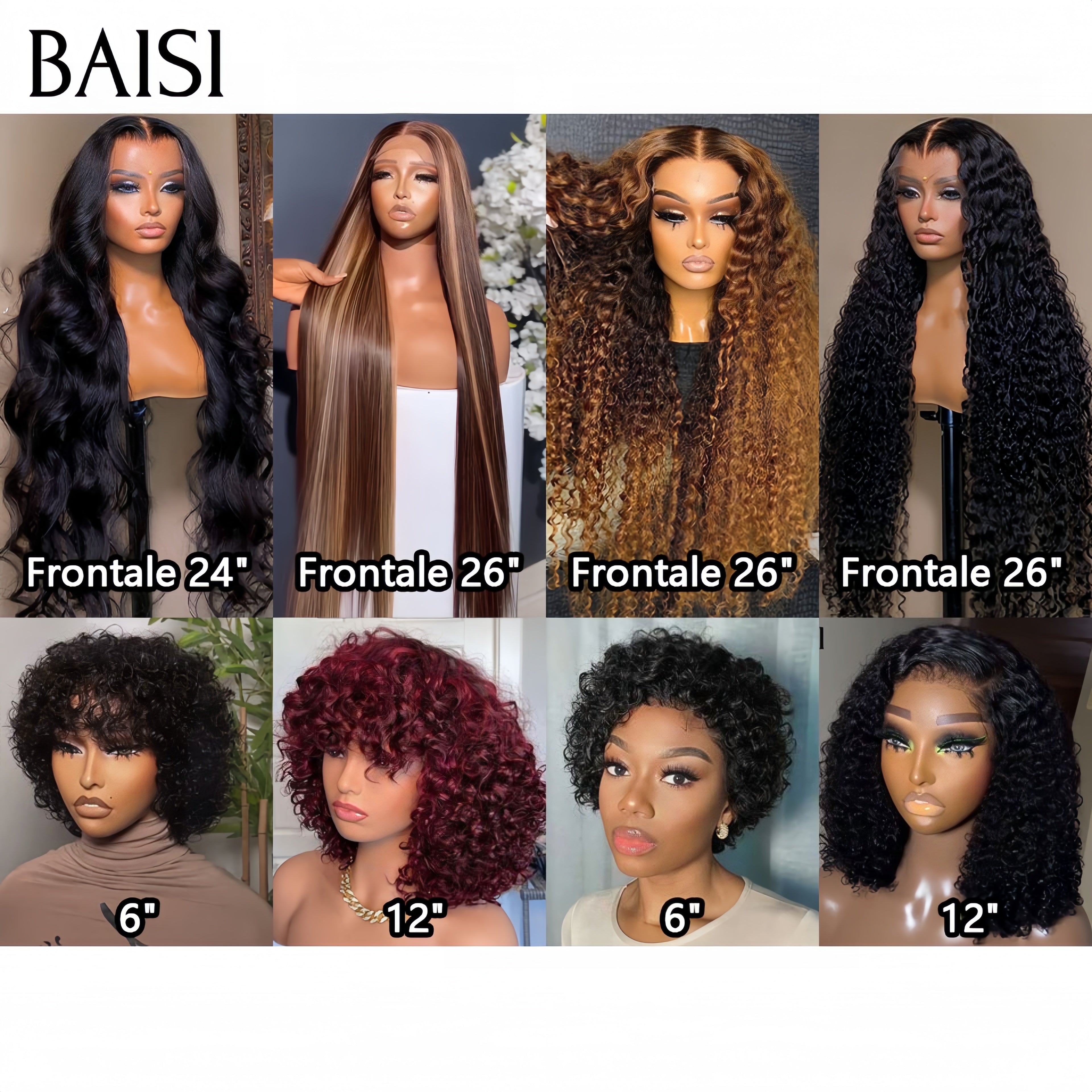 BAISI vendita flash 8 parrucche in 100% capelli umani veri 699€ (non serve codice)