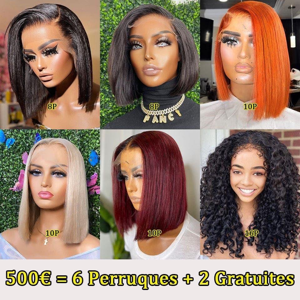 BAISI Compra 1 + 1 Gratis = 119€ senza pizzo pixie Liscio e water wave o 6 Parrucche + 2 Gratis = 500€ in 100% veri capelli umani (nessun codice necessario)