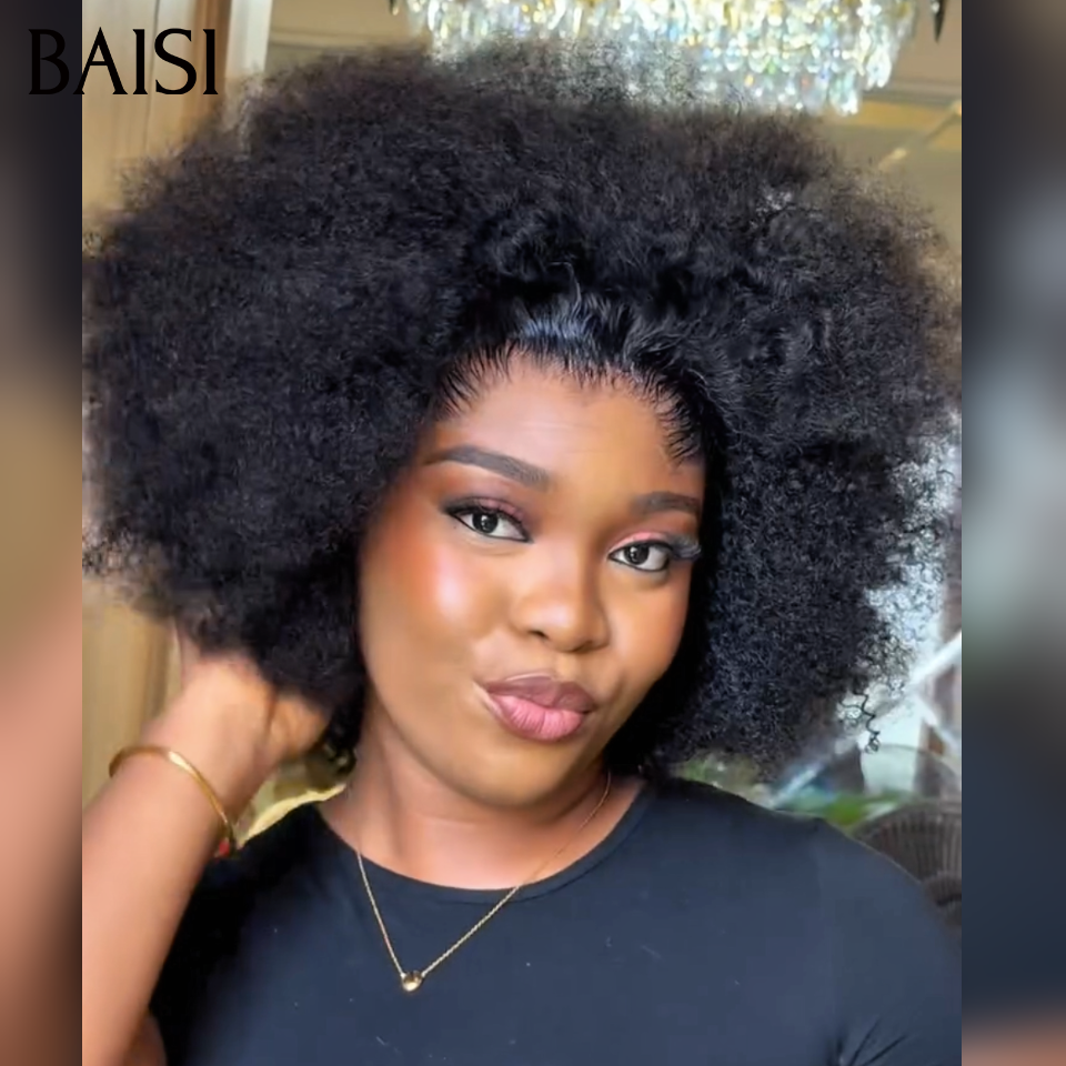 GRANDE PROMO 50€ Afro Sans Lace Sans Colle en France 13x4 Lace 10 pouce Afro comme la vidéo en 100% Cheveux Humain Hair