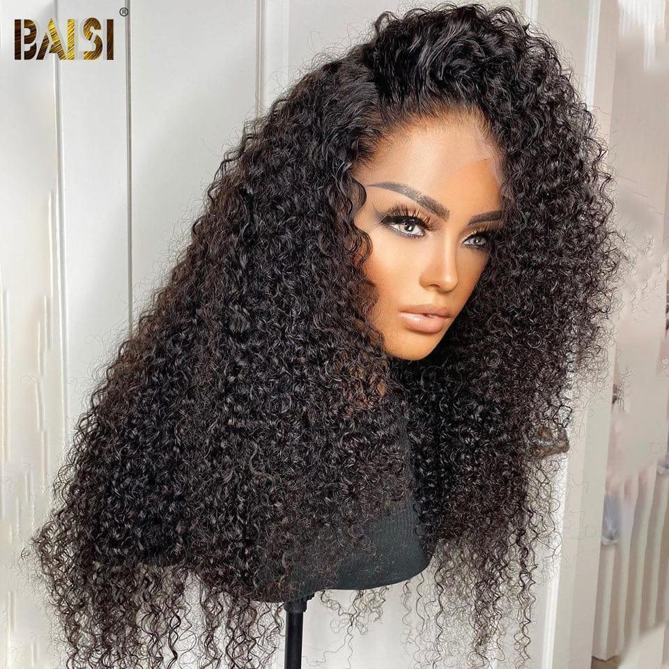 BAISI Achetez 2 perruques minimum au prix d'usine fournisseur 13X4 Perruques de Luxe Naturelle et curly wave A1 Fabriquées par les cheveux double drawn Vietnam Hair 250% densité plus de 20 ans d' utilisations