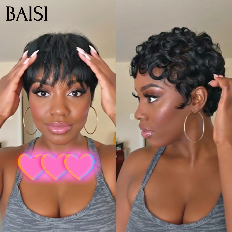 BAISI 2 Pixie 75€ Fabriqué à la Machine ou Pixie Lisse 50€ ou Pixie chioma 45€ en 100% Cheveux Humains