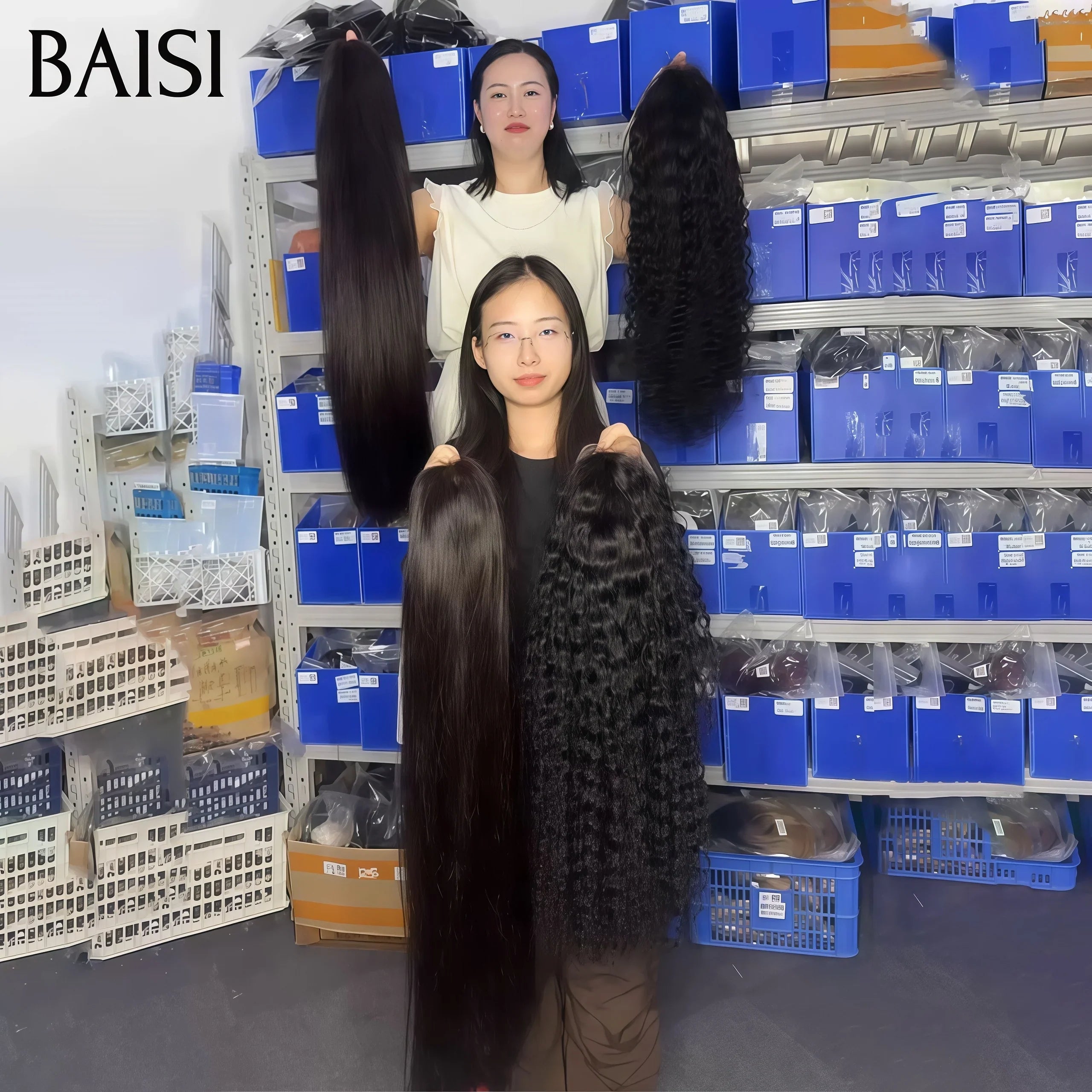 BAISI PROMOTION 2 perruques 180€ 13X4 lace frontal 20 pouces curly wave et 4x4 lace lisse Moitié Prix 100% Cheveux Humains MP50