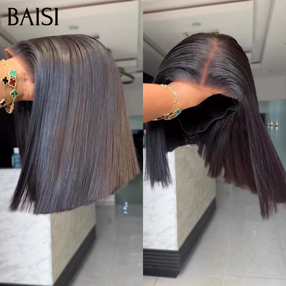 BAISI Parrucca Afro riccia ondulata con frangia 12 pollici colore marrone 4# o 13X4 lace di lusso 10 pollici 109€ In 100% veri capelli umani Codice: BS120