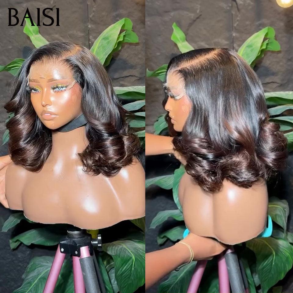 BAISI perruque 4X4 lace 159€ moitié prix En Couleur marron 1BT4# coupe personnalisée voluminieux 250% densité plus de 20 ans d' utilisations MP50