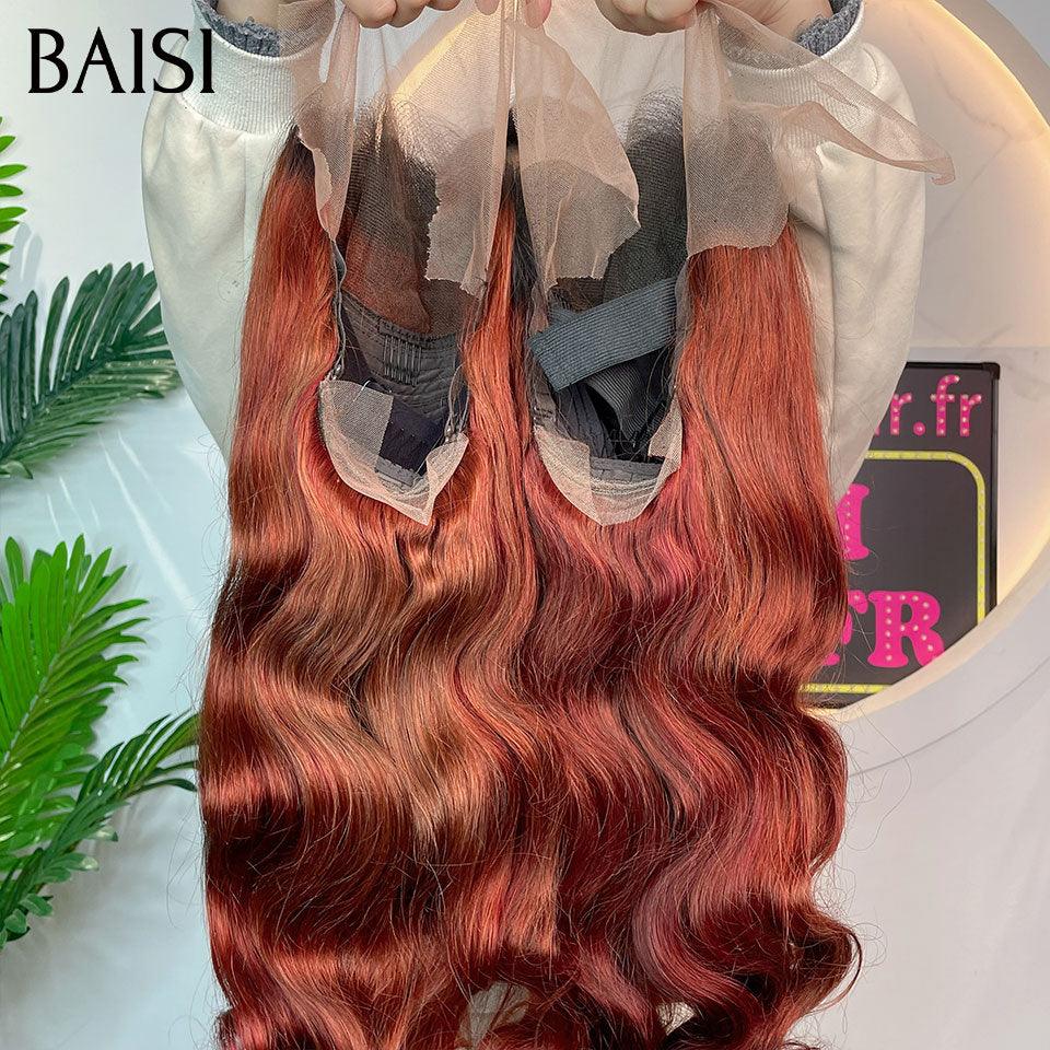 BAISI PERRUCCA 4X4 Body wave 26 Pollici o 13X4 Body wave 18 Pollici 1BT33# o MIELE CON FRANGIA REALIZZATA A MACCHINA 10POLLICE 70€ In 100% Capelli Umani