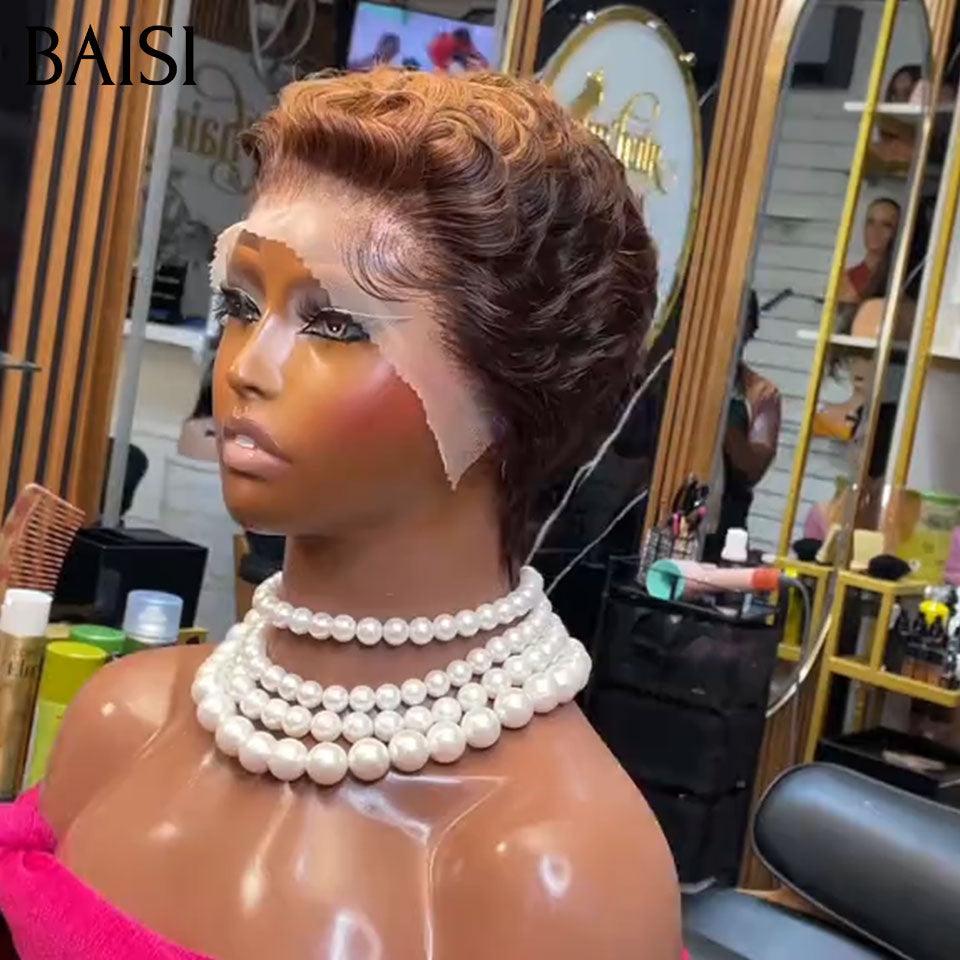 BAISI Pixie Finger Wave Wig small cut 13x4 Lace Frontal 6 inches €79 In 100% Human Hair BAISI20