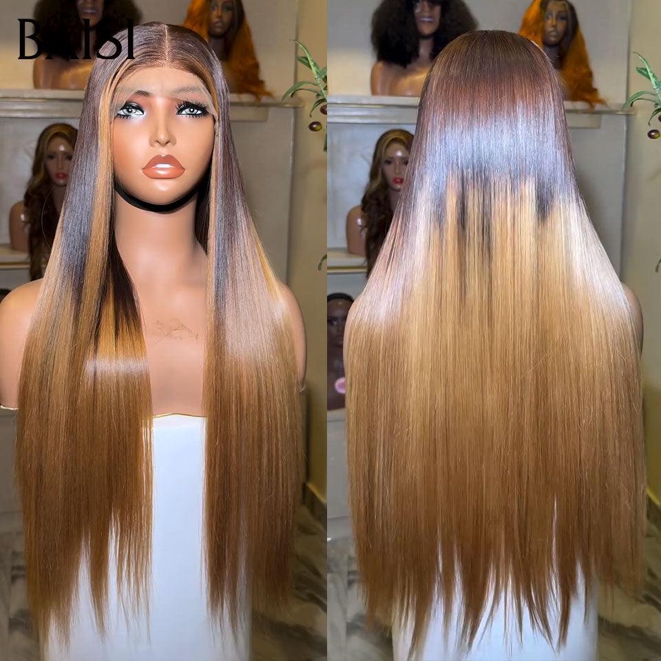 BAISI 2 Wigs WITHOUT glue Body wave and curly wave to resell €275 18 inches in 100% real human hair VIP100