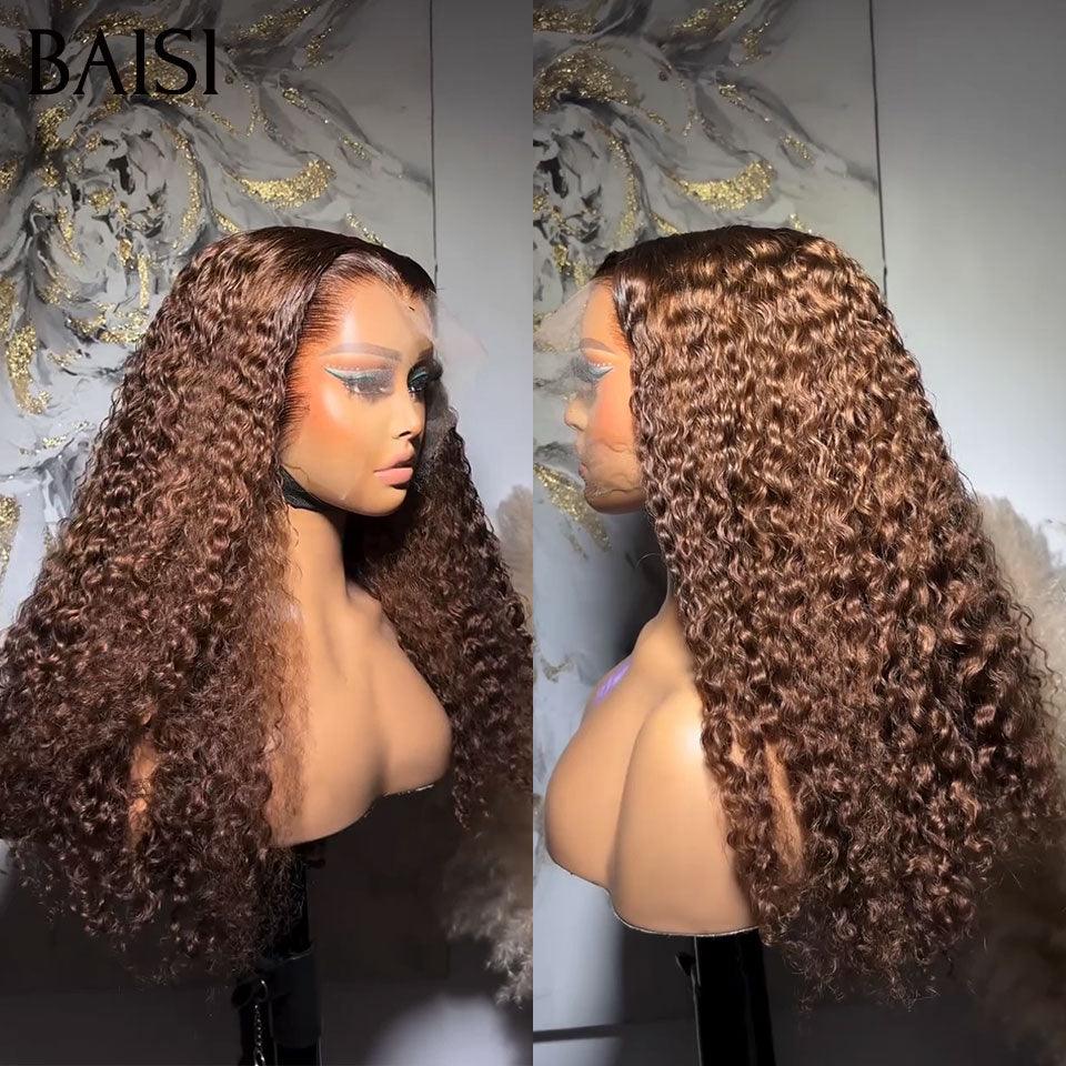 BAISI 3 Perruques pour revendre 559€ 13X4 curly et Lisse en 3 couleur NOIR et Marron et miel 4T27# en 100% vrais cheveux humains