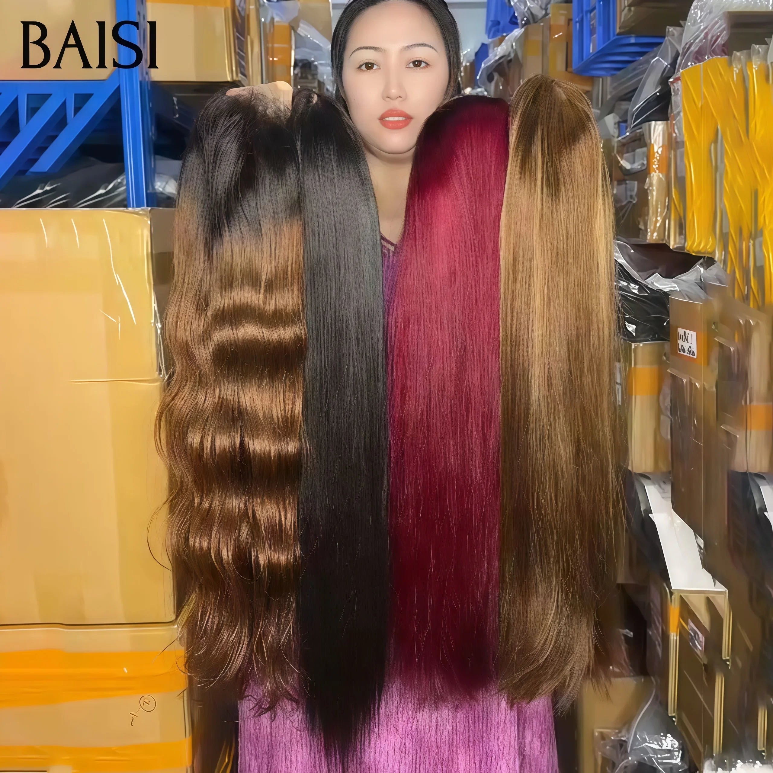 BAISI 1 Wave 139€ + 1 Mixte 0€ 5x5 Lace closure EGG wave et Lisse blended human hair ou Lot de 4 perruques Flash Offer PROMOTION 299€ 4 styles de perruques différents et Différentes couleurs en 100% vrais cheveux humains