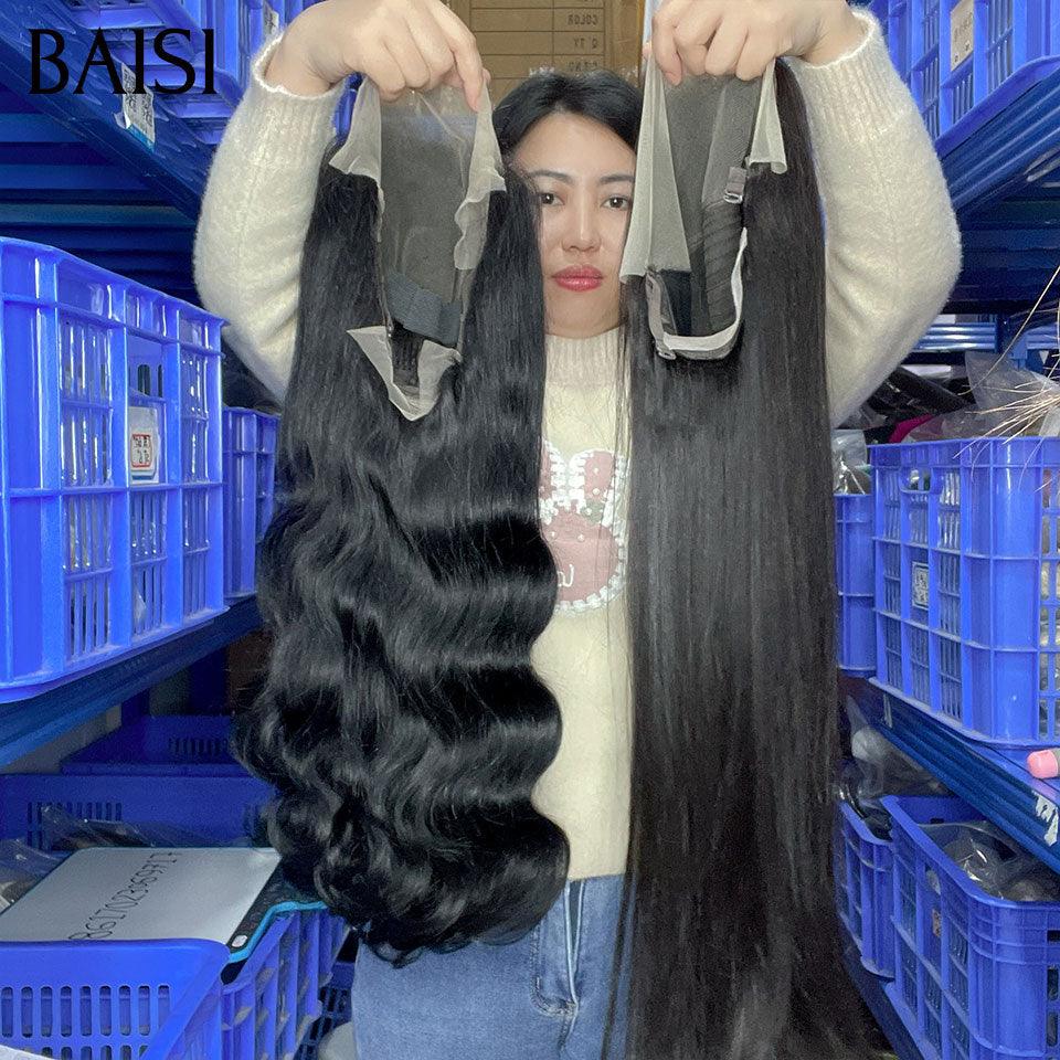 BAISI 13X6 lace frontal Perruque Body Wave 16 Pouces 119€ ou Lisse 20 Pouces 175€ en Couleur noir En 100% Vrais Cheveux Humais Code : BS120