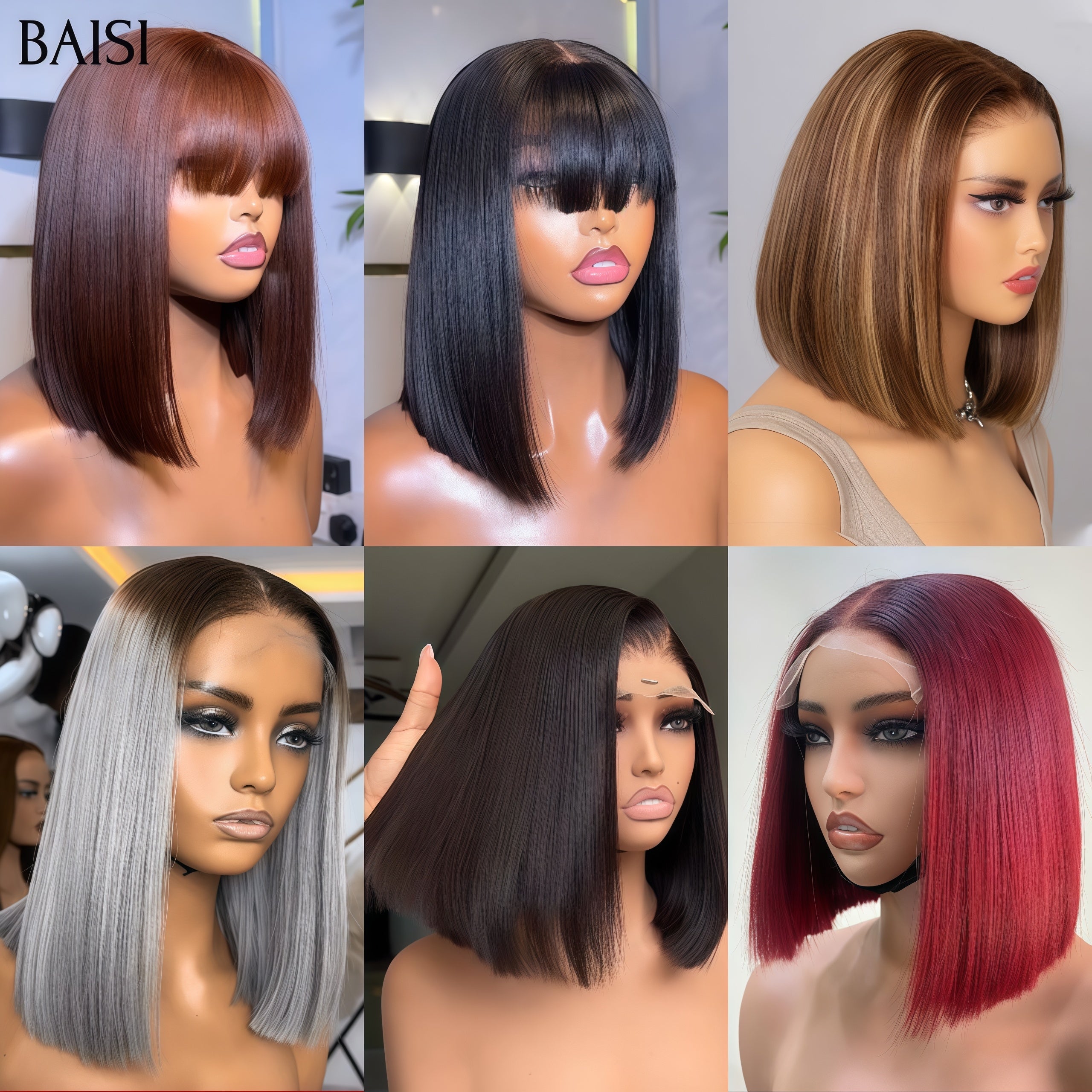 BAISI BAS Prix 16 Perruques 1500€ Unique pour Noël Lisse et curly et Body wave en 100% Cheveux Humains