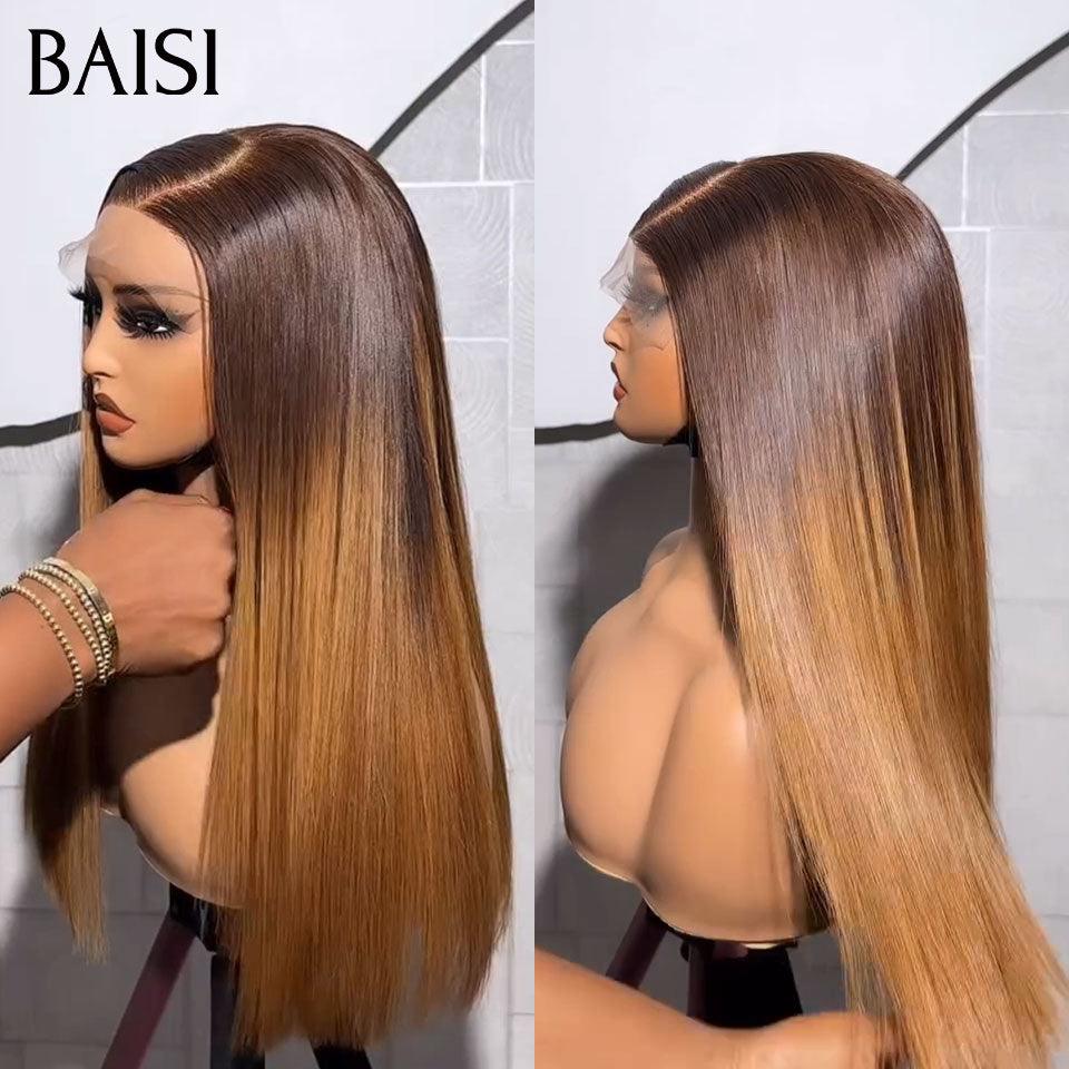 BAISI 3 Perruques pour revendre 559€ 13X4 curly et Lisse en 3 couleur NOIR et Marron et miel 4T27# en 100% vrais cheveux humains