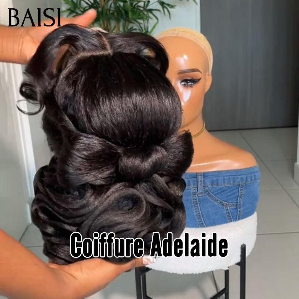 BAISI Coiffure de luxe Adelaide Perruques Mariage noir Prête à porter chignon et personalisation comme sur la vidéo 100% identique avec lace frontale événement spécial